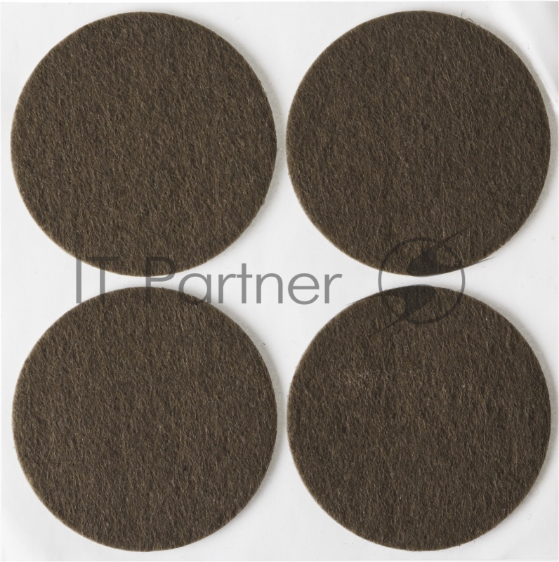 Накладки STAYER COMFORT на мебельные ножки, самоклеящиеся, фетровые, коричневые, круглые - диаметр 50 мм, 4 шт
