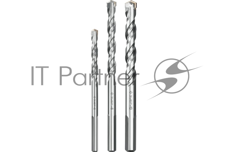 Набор сверл по бетону ЗУБР ПРОФЕССИОНАЛ 3 шт: d 6-8-10 мм усиленных, 3-х гранный хвостовик