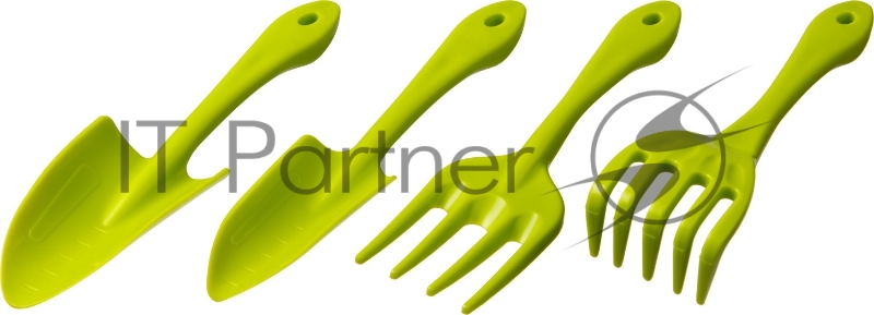 Набор садовый РОСТОК пластиковый, 4 предмета: Вилка, грабельки, 2 совка