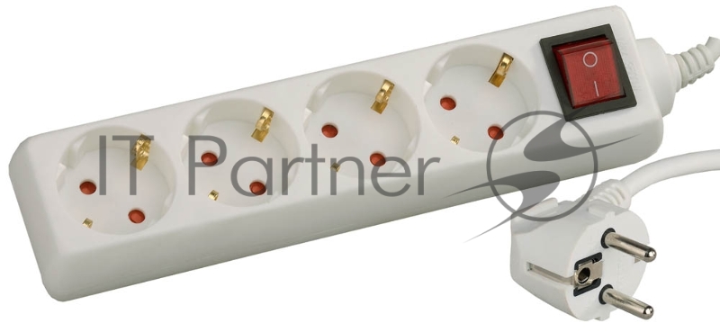 Удлинитель СВЕТОЗАР электрический с заземлением, выключателем, с защитными шторками, евро, 4 гнезда,2м
