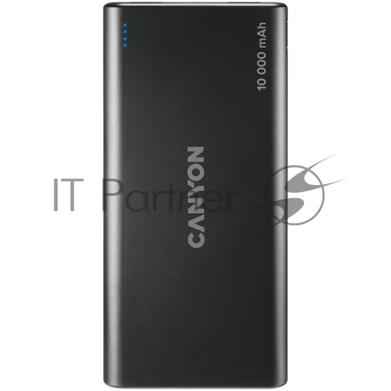 Внешний аккумулятор CANYON PB-108 Power bank 10000mAh Li-poly battery, Input 5V/2A, Output 5V/2.1A(Max), 140*68*16mm, 0.230Kg, Black
