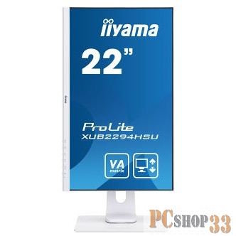 Монитор Iiyama 21.5 ProLite XUB2294HSU-W1 белый VA LED 16:9 HDMI M/M матовая HAS Pivot 250cd 178гр/178гр 1920x1080 D-Sub DisplayPort FHD USB 4.7кг