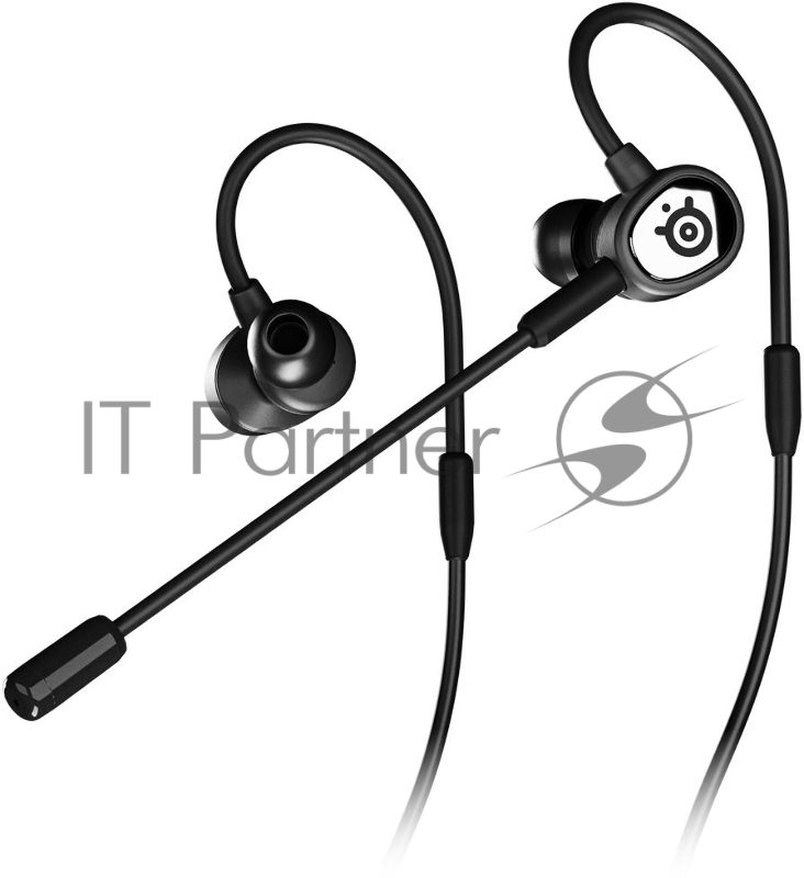 Наушники с микрофоном Steelseries Tusq черный 1.2м вкладыши крепление за ухом (61650)