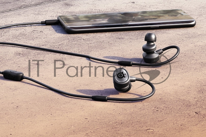 Наушники с микрофоном Steelseries Tusq черный 1.2м вкладыши крепление за ухом (61650)