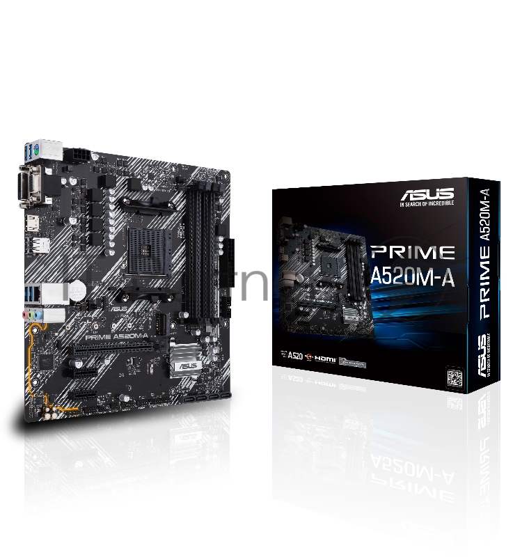 Материнская плата Asus PRIME A520M-A Soc-AM4 AMD A520 4xDDR4 mATX AC`97 8ch(7.1) GbLAN RAID+VGA+DVI+HDMI