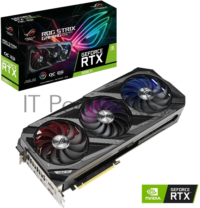Видеокарта Asus PCI-E 4.0 ROG-STRIX-RTX3080TI-O12G-GAMING LHR NVIDIA GeForce RTX 3080TI 12288Mb 384 GDDR6X 1440/19000/HDMIx2/DPx3/HDCP Ret
