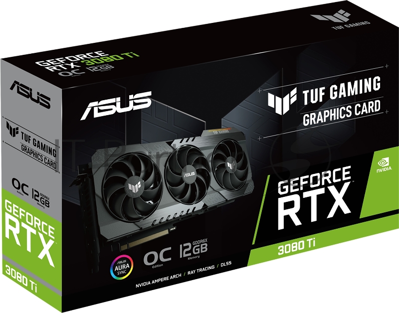 Видеокарта Asus PCI-E nVidia GeForce RTX3080TI 12Gb LHR (384bit/GDDR6X/HDMIx2/DPx3/RTL) (TUF-RTX3080TI-O12G-GAMING)