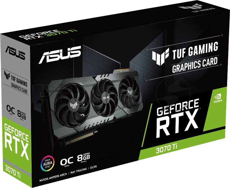 Видеокарта ASUS TUF-RTX3070TI-O8G-GAMING LHR RTX3070TI,HDMI*2,DP*3,8G,D6X