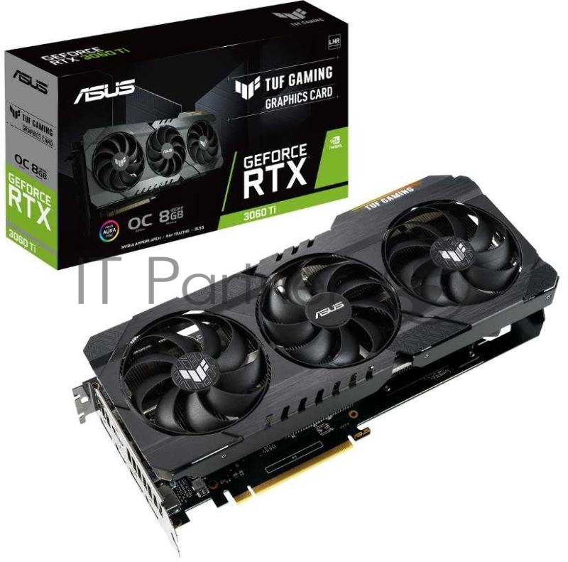 Видеокарта Asus TUF-RTX3060TI-O8G-V2-GAMING LHR PCI-E 4.0 NVIDIA GeForce RTX 3060Ti 8192Mb 256 GDDR6 1755/14000/HDMIx2/DPx3/HDCP Ret