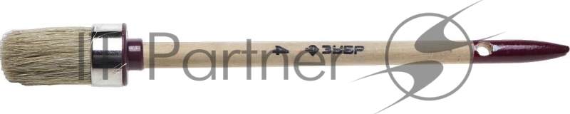 Кисть круглая ЗУБР УНИВЕРСАЛ - МАСТЕР, светлая щетина, деревянная ручка, №4, 25мм
