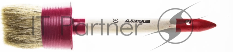 Кисть круглая ЗУБР УНИВЕРСАЛ - МАСТЕР, светлая щетина, деревянная ручка, №20х65мм