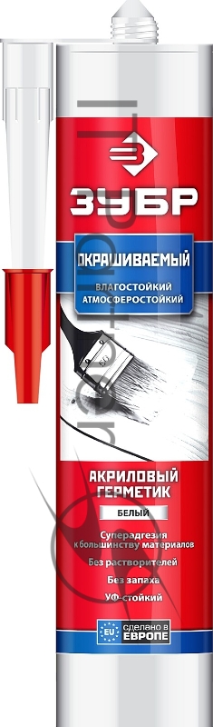 Герметик акриловый ЗУБР белый, универсальный, 280мл