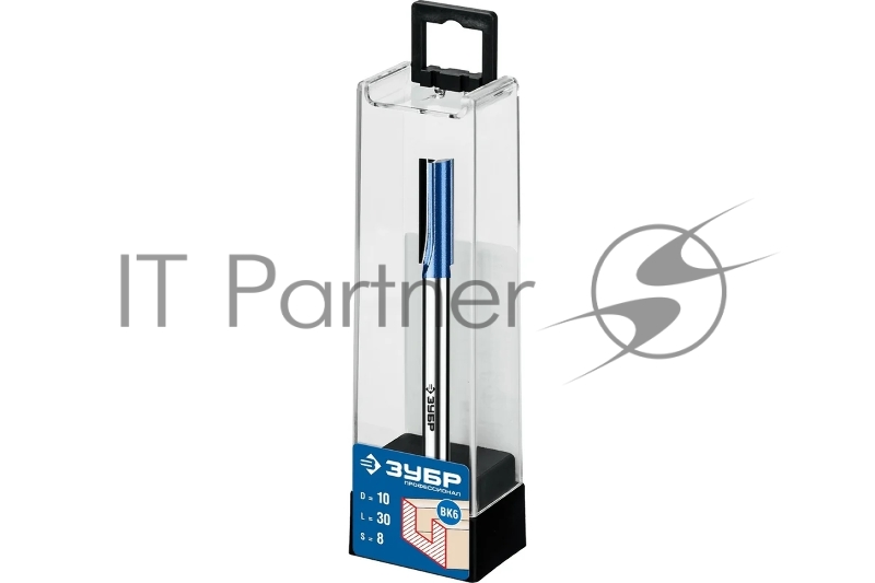 Фреза пазовая прямая с нижними подрезателями, серия Профессионал ЗУБР 10x30мм, хвостовик 8мм,