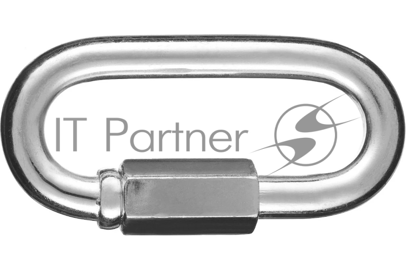 Карабин винтовой с муфтой, 7мм, 1 шт, оцинкованный, ЗУБР