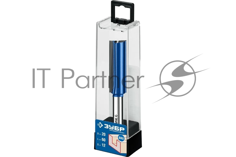 Фреза пазовая прямая с нижними подрезателями, серия Профессионал ЗУБР 20x60мм, хвостовик 12мм