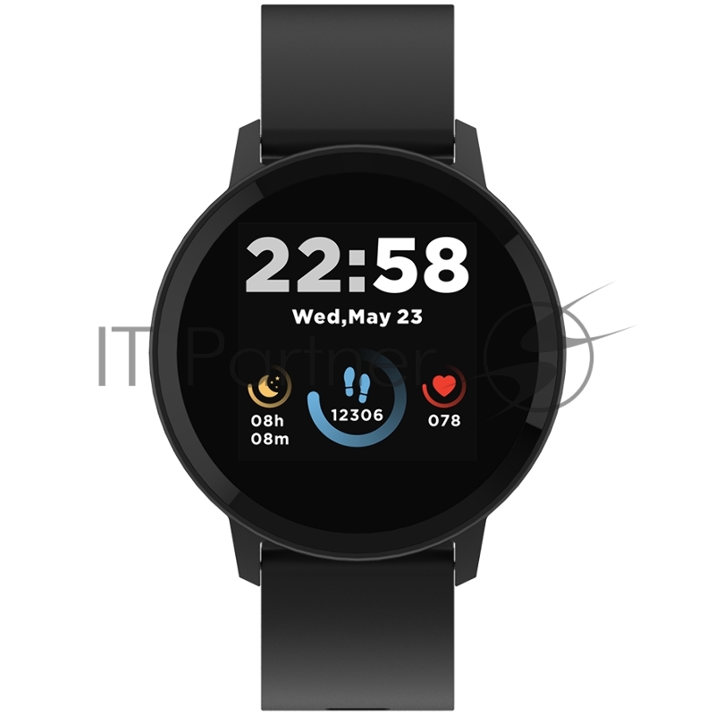 Смарт-часы Smart watch, 1.3inches IPS full touch screen, Round watch, IP68 waterproof, multi-sport mode, BT5.0, compatibility with iOS and android, black , Host: 25.2*42.5*10.7mm, Strap: 20*250mm, 45g
