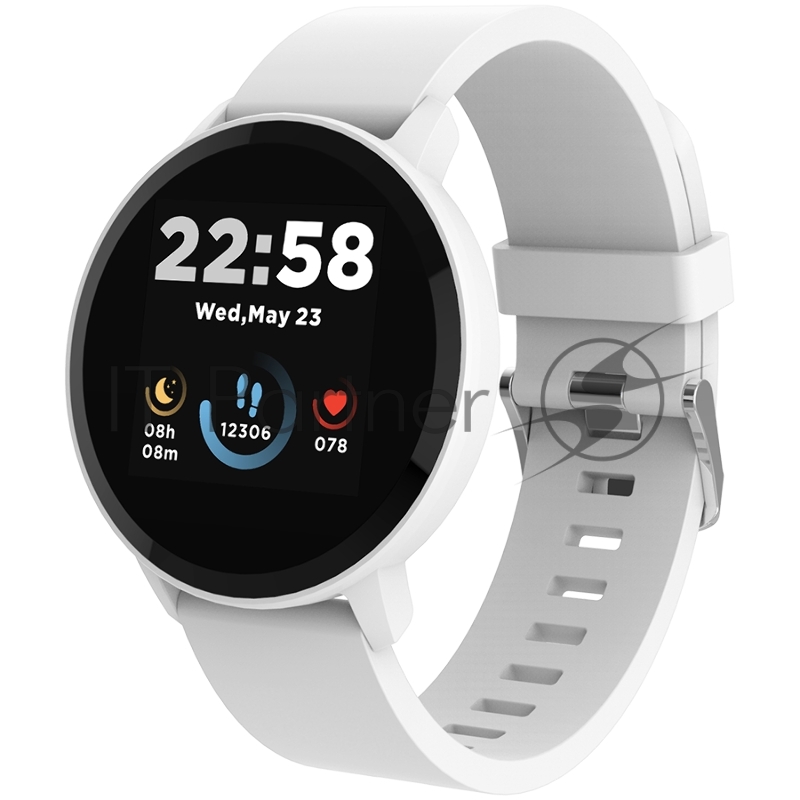 Смарт-часы Smart watch, 1.3inches IPS full touch screen, Round watch, IP68 waterproof, multi-sport mode, BT5.0, compatibility with iOS and android, Silver white , Host: 25.2*42.5*10.7mm, Strap: 20*250mm, 45g