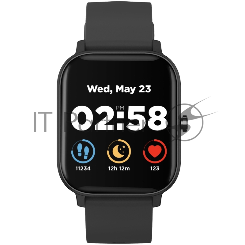 Смарт-часы Smart watch, 1.3inches TFT full touch screen, Zinic+plastic body, IP67 waterproof, multi-sport mode, compatibility with iOS and android, black body with black silicon belt, Host: 43*37*9mm, Strap: 230x20mm, 45g