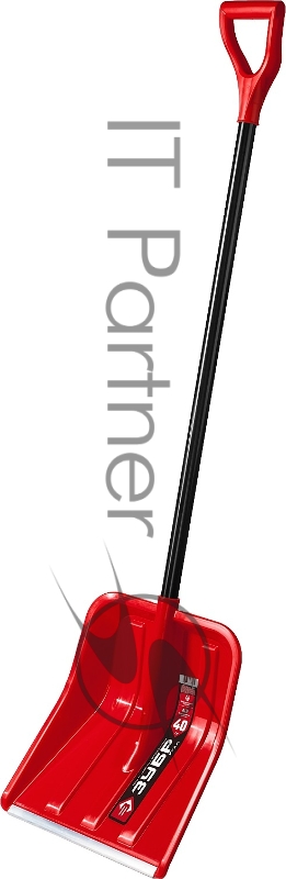 Лопата ЗУБР УРАЛ снеговая, пластиковая с алюминиевой планкой, эргономичный алюминиевый черенок, V-ручка, 400 мм.