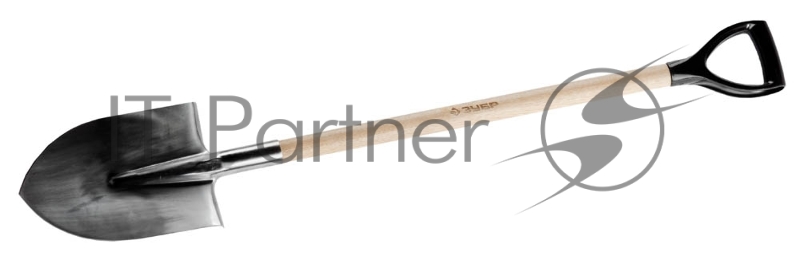 Лопата штыковая из нержавеющей стали, деревянный черенок, с рукояткой, ЗУБР Профессионал