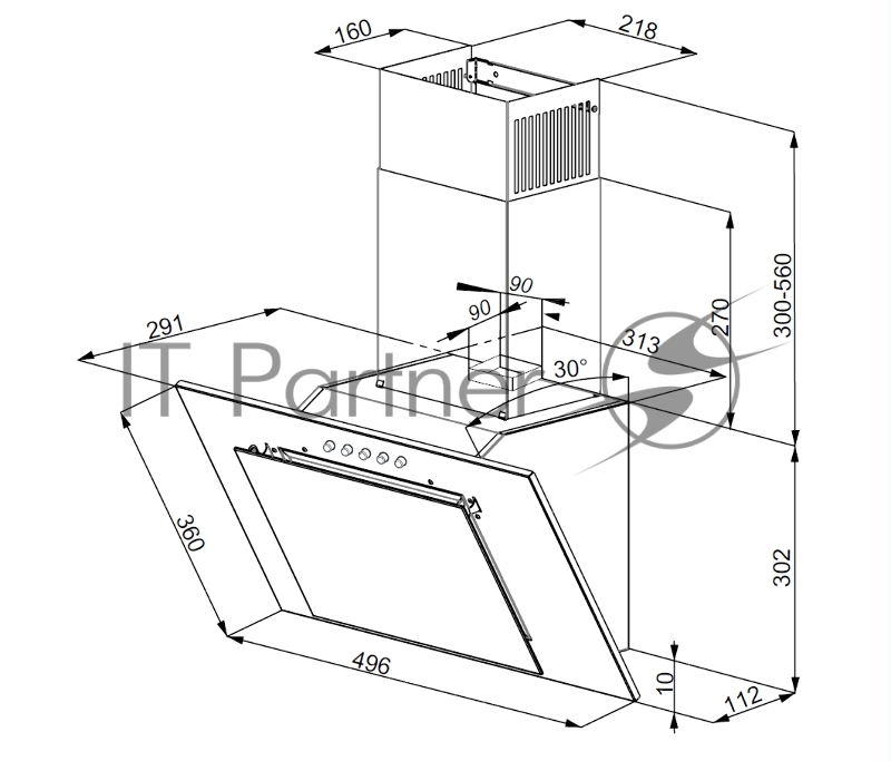 Вытяжка Weissgauff SIGMA 60 PB WH