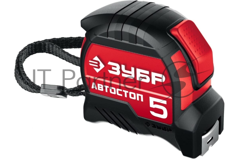 Рулетка ЗУБР АВТОСТОП 5м / 19мм с автостопом и ударостойким обрезиненным корпусом