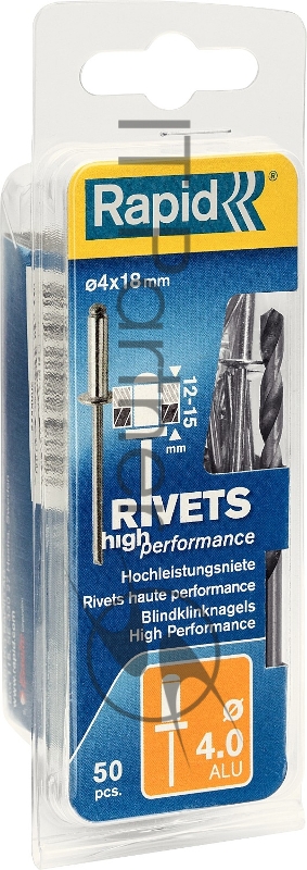 Заклепки RAPID заклепка из алюминия d4.0 x 18 мм, 50 шт