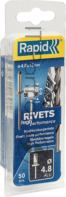 Заклепки RAPID заклепка из алюминия d4.8x12мм, 50 шт