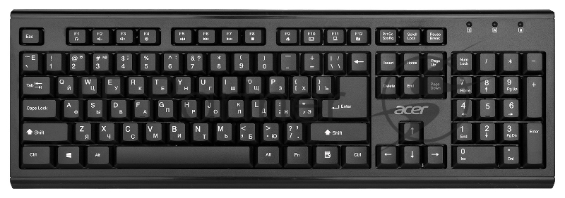 Клавиатура + мышь Acer OKR120 клав:черный мышь:черный USB беспроводная Multimedia