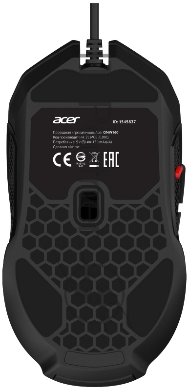 Мышь Acer OMW160 черный оптическая (6400dpi) USB (8but)