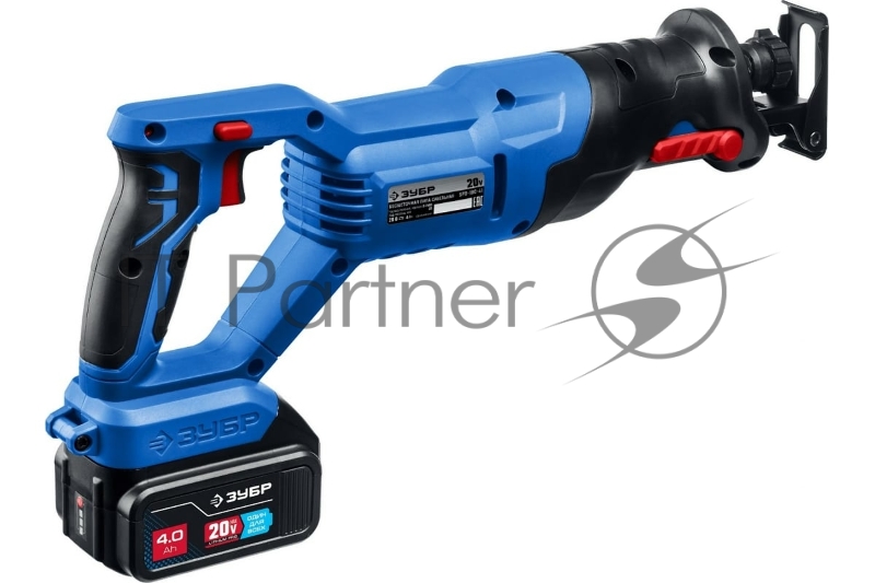 Пила ЗУБР 20В бесщеточная сабельная, 1 АКБ (4Ач), Профессионал. SPB-180-41