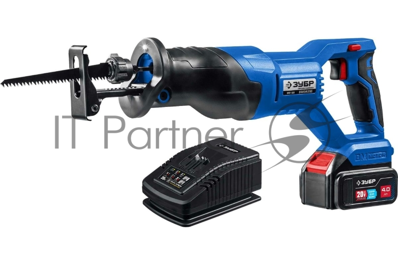 Пила ЗУБР 20В бесщеточная сабельная, 1 АКБ (4Ач), Профессионал. SPB-180-41