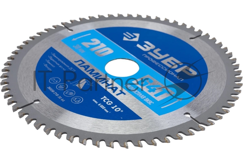 Диск пильный по ламинату, ЗУБР Ламинат 210х30мм 64Т