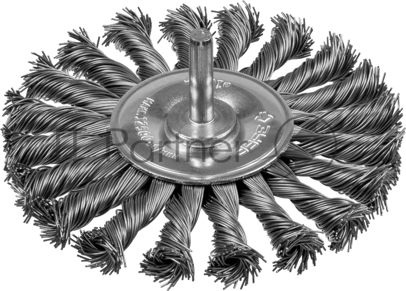 Щетка дисковая, ЗУБР Профессионал. Для дрели, жгутированная стальная проволока 0,5мм, 100мм