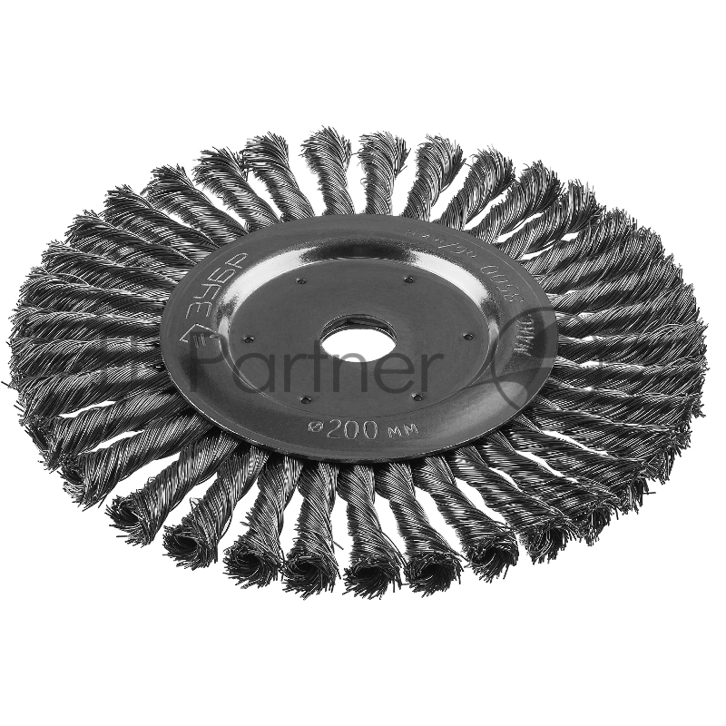 Щетка дисковая ЗУБР ПРОФЕССИОНАЛ. Для УШМ, плетеные пучки стальной проволоки 0,5мм, 200х22мм