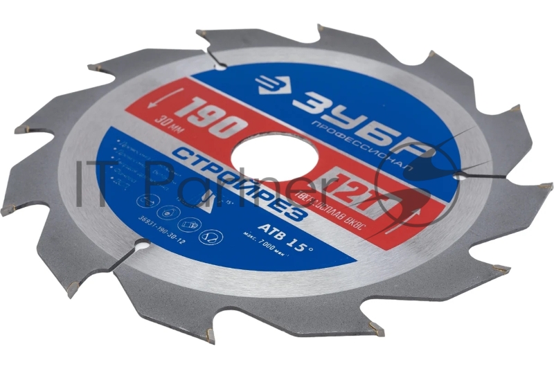 Диск пильный по строительной древесине, ЗУБР Стройрез 190х30мм 12Т