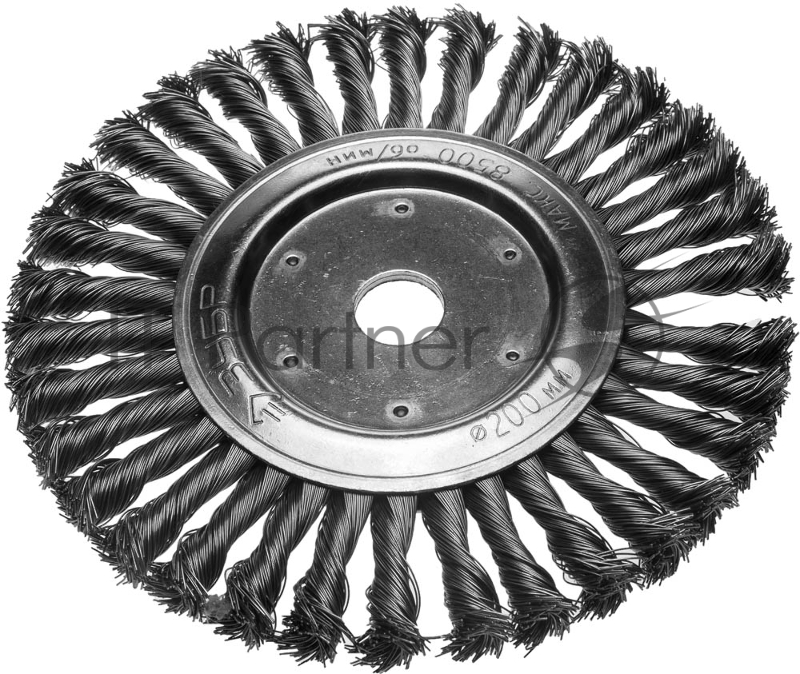 Щетка дисковая ЗУБР ЭКСПЕРТ. Для УШМ, плетеные пучки стальной проволоки 0,5мм, 200х22мм