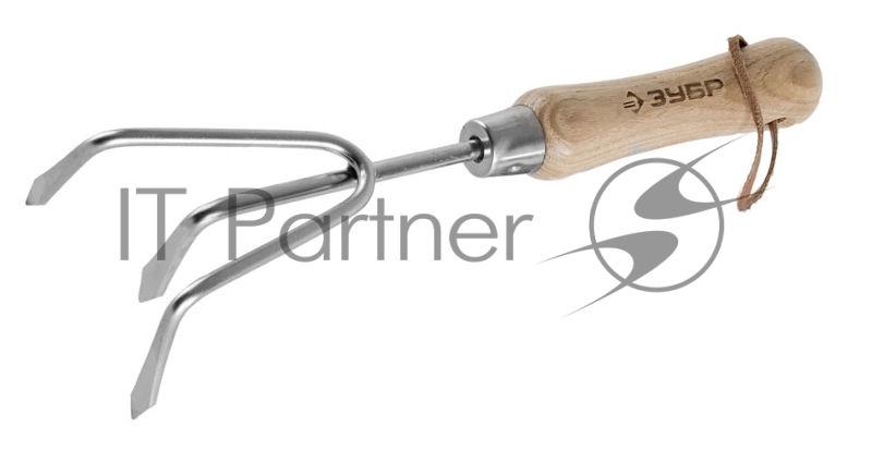 Культиватор ЗУБР ЭКСПЕРТ из нержавеющей стали, деревянная ручка из ясеня, 100x85x285мм