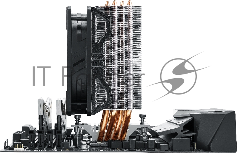 Кулер Cooler Master Hyper 212 EVO V2 with 1700 (150W, 4-pin, 154mm, tower, Al/Cu, fans: 1x120mm/62CFM/27dBA/1800rpm, 2066/2011-v3/2011/1700/1200/11