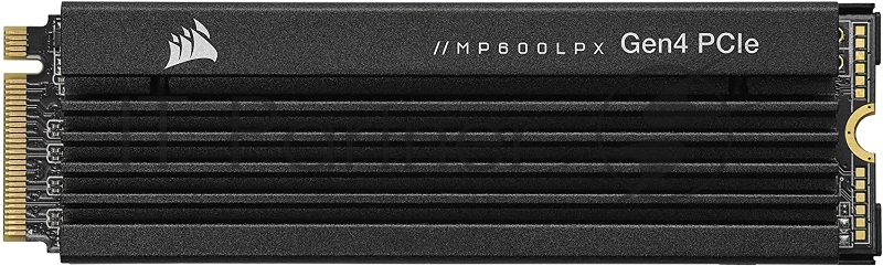 Накопитель CORSAIR SSD MP600 Pro LPX, 4000GB, M.2(22x80mm), NVMe 1.4, PCIe 4.0 x4, 3D TLC, R/W 7100/6800MB/s, IOPs 1 000 000/1 200 000, TBW 3000, DWPD 0.4, with Heat Spreader (5 лет)