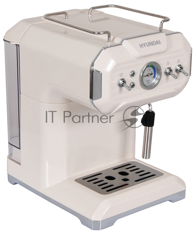 Кофеварка эспрессо Hyundai HEM-5300 850Вт бежевый/серебристый