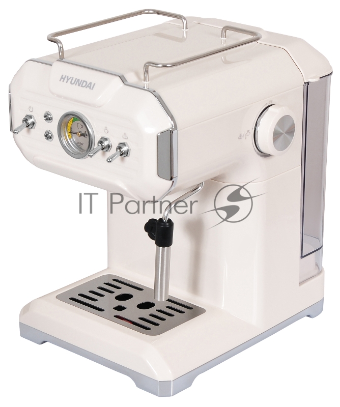 Кофеварка эспрессо Hyundai HEM-5300 850Вт бежевый/серебристый