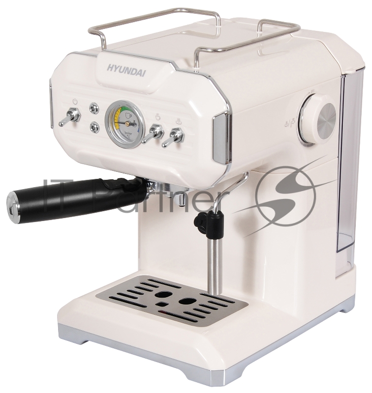 Кофеварка эспрессо Hyundai HEM-5300 850Вт бежевый/серебристый