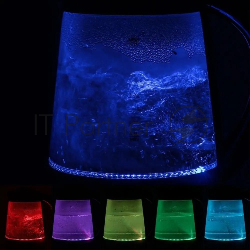 Чайник электрический Kitfort КТ-6126 1.7л. 2200Вт черный (корпус: стекло)