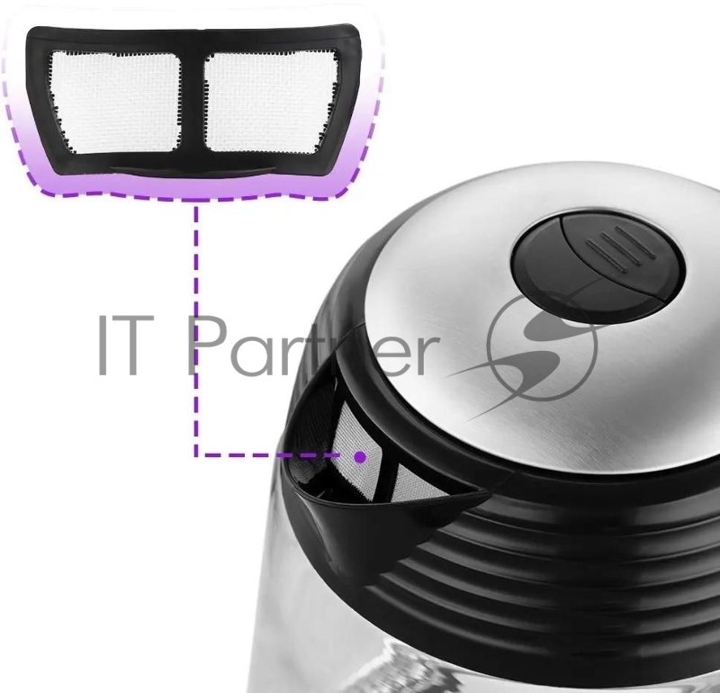 Чайник электрический Kitfort КТ-6126 1.7л. 2200Вт черный (корпус: стекло)