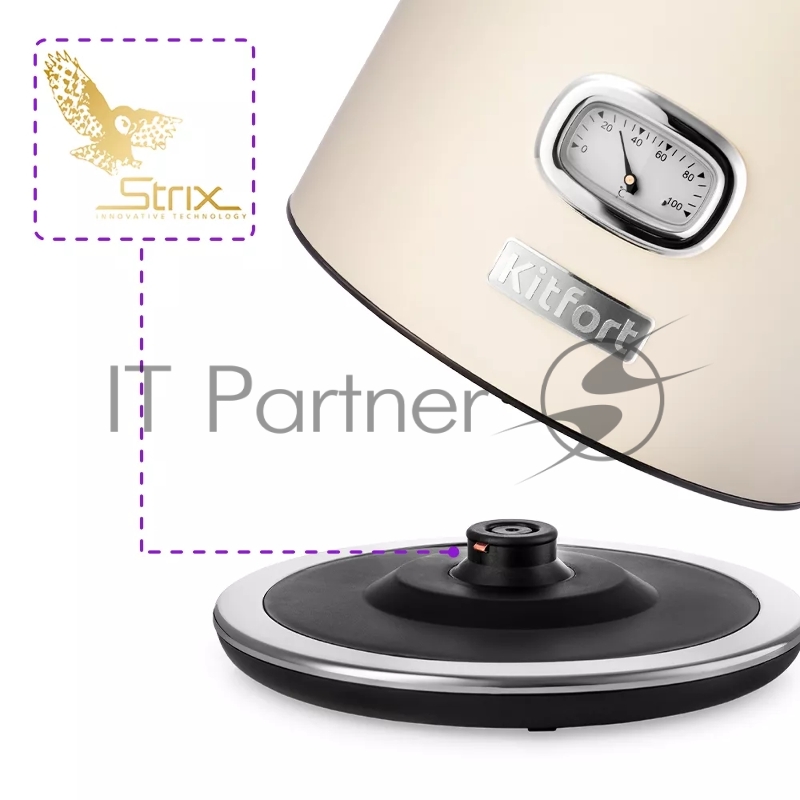 Чайник электрический Kitfort КТ-6150-1 1.7л. 2200Вт бежевый