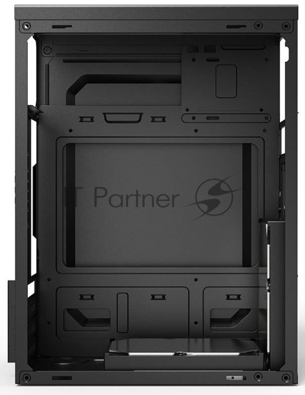 Корпус CBR PCC-MATX-MX08-WPSU mATX Minitower MX08, без БП, 2*USB 2.0, HD Audio+Mic, Black