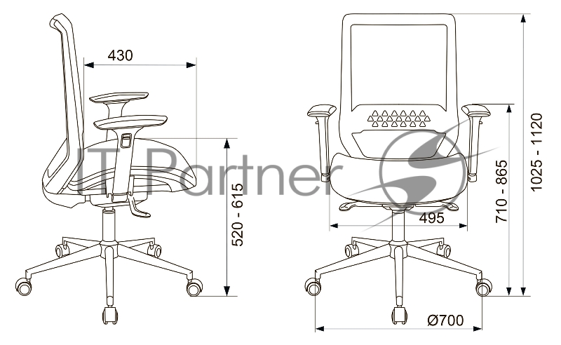 Кресло Бюрократ Sirius серый KF-4 сетка крестовина металл хром