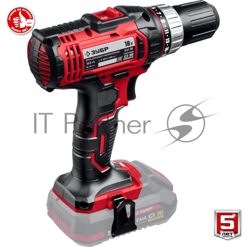 Дрель-шуруповерт ЗУБР ДШЛ-185 18В, без АКБ, в коробке