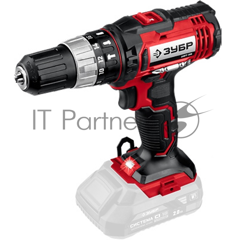 Дрель-шуруповерт ЗУБР ДШУ-185, 18В, без АКБ, в коробке